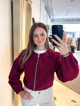 Bomberjacke Basic Weinrot