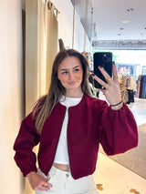 Bomberjacke Basic Weinrot