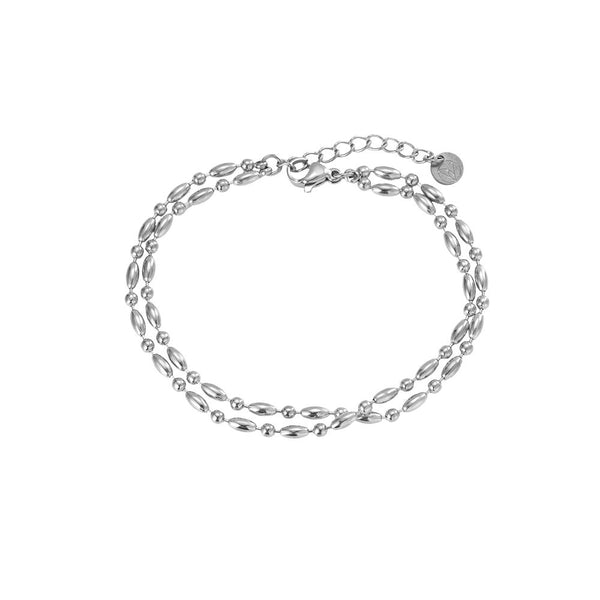 Double Chain Edelstahl Armband Silber