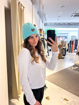 Beanie mit Herz Mint