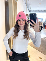 Beanie mit Herz Pink