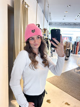 Beanie mit Herz Pink