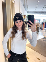 Beanie mit Herz Schwarz