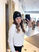 Beanie mit Herz Schwarz