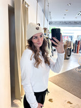 Beanie mit Herz Beige