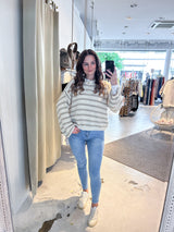 Strickpullover mit Muster Beige/Taupe