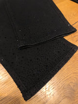 Wide Leg Jeans mit Steinchen Schwarz