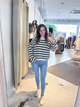 Strickpullover mit Muster Beige/Schwarz