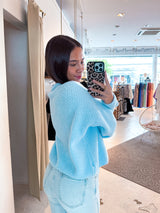 Strickjacke Hellblau