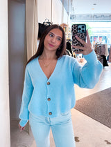 Strickjacke Hellblau