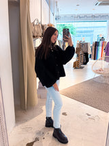 Kurze Oversized Strickjacke Schwarz