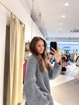 Grober Strickpullover Dunkelgrau