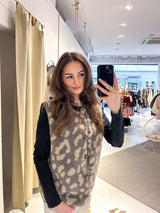 Teddy Weste mit Knopfleiste Leo Taupe