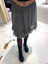 Kurzer Rock mit Rüschen Taupe