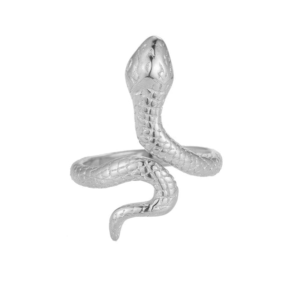Creeping Viper Edelstahl Ring Silber