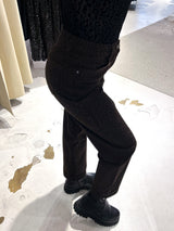 Mom Jeans Classic mit Leomuster Braun