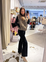 Steppweste mit Leomuster Camel