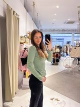 Ribbed Langarm Shirt Olive