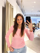 Ribbed Langarm Shirt Rosa