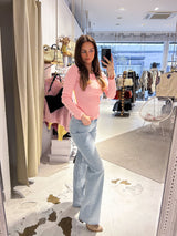 Ribbed Langarm Shirt Rosa