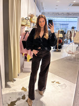 Strickpullover mit Knoten Schwarz