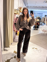 Strickpullover mit Knoten Hellbraun