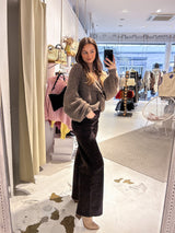 Strickpullover mit Knoten Hellbraun