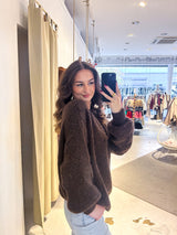 Oversized Strickpullover Braun