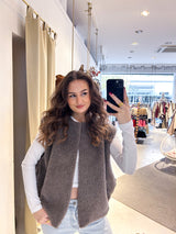 Teddy Weste Hellbraun