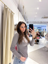 Ribbed Langarm Shirt Taupe