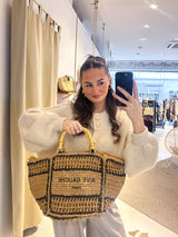 Geflochtener Bast-Shopper Camel