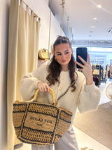 Geflochtener Bast-Shopper Camel