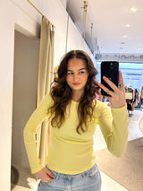 Ribbed Langarm Shirt Gelb