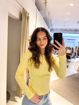 Ribbed Langarm Shirt Gelb