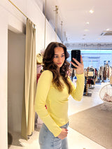 Ribbed Langarm Shirt Gelb