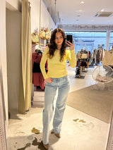 Ribbed Langarm Shirt Gelb