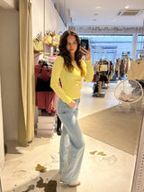 Ribbed Langarm Shirt Gelb