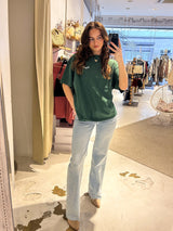 Brielle Heavy Oversized Tee Washed Solid Green