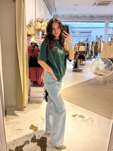 Brielle Heavy Oversized Tee Washed Solid Green