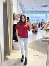 Beja Heavy Oversized Tee Washed Burgundy Red