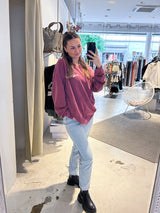 Dog Mum Crew Neck Weinrot