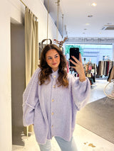 Oversized Strickjacke Flieder