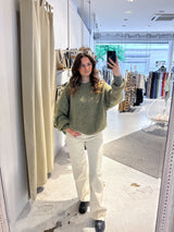 Oversized Strickpullover Olive