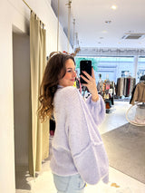 Oversized Strickjacke Flieder
