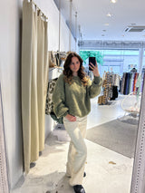 Oversized Strickpullover Olive