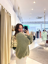 Oversized Strickpullover Olive