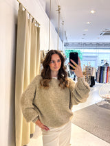 Oversized Strickpullover Taupe