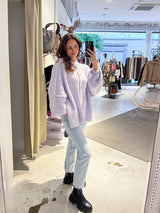 Oversized Strickjacke Flieder