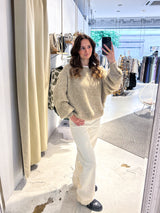 Oversized Strickpullover Taupe