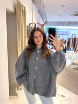 Oversized Strickjacke Grau